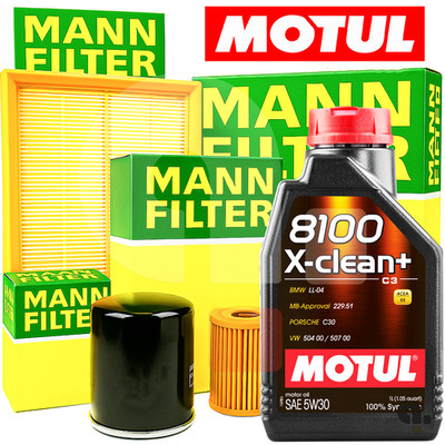 Service Kit For VW Jetta III 1.6 75 KW 4 Mann Filters + 5L Motul 5W30 Oil