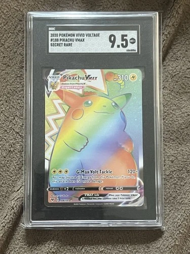 Pokemon Pikachu VMAX | 188/185 | Vivid Voltage | Full Art Rainbow | SGC 9.5
