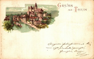 SWITZERLAND, SWITZERLAND - THUN - Greeting from... - Litho - VG - #286