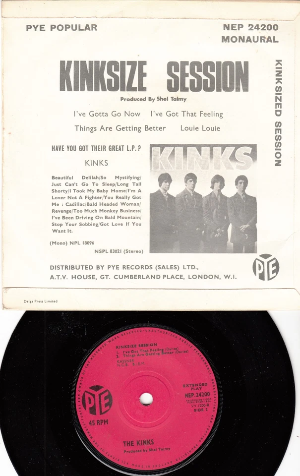 THE KINKS *KINKSIZE SESSION* 1964 UK PYE EP 1st PRESS BEAT - Image 2 of 2