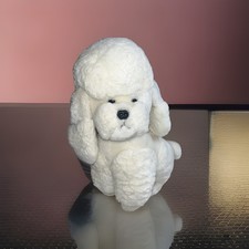 Vintage 80s 24K Polar Puff Vintage White Poodle Dog Andrea 17  Plush