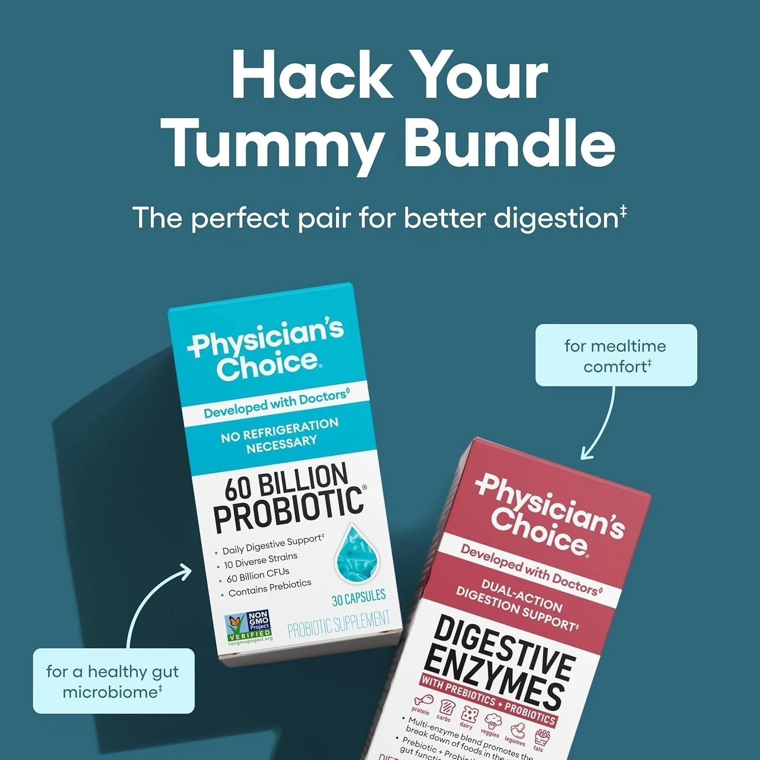 Physician's Choice 60 Billion Probiotic & Digestive Enzymes - Digestive Health