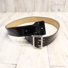 Jay-Pee Sam Browne Duty Belt (SIZE 46) High Gloss Leather, Chrome Buckle
