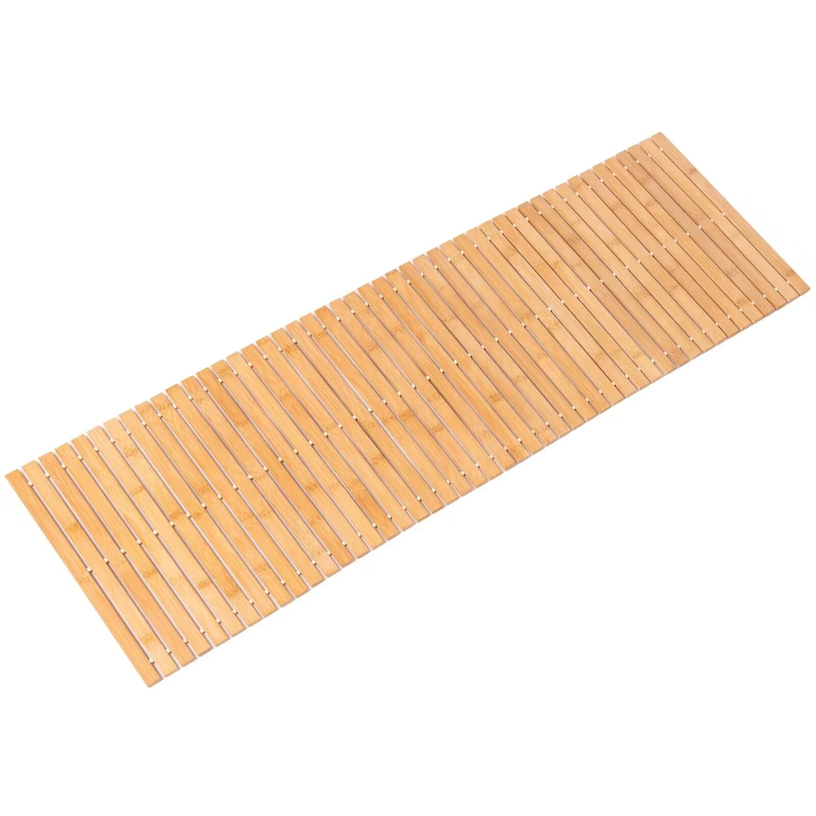 Bamboo Bath Mat Bathroom Runner Long 48" x 16" (Rectangular), Natural