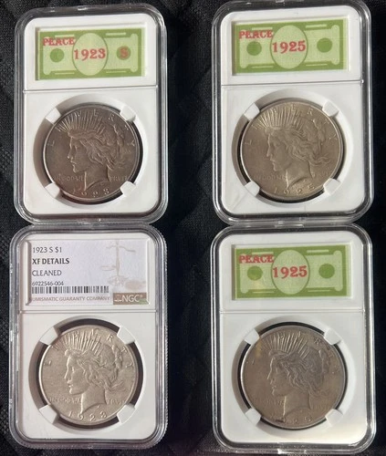 Peace dollar lot of 4 1923s 1925