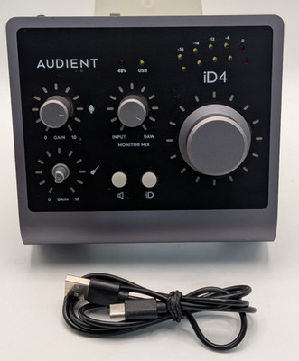 Audient iD4 USB Audio Interface 2-In/2-Out Mic Preamp Studio Recording