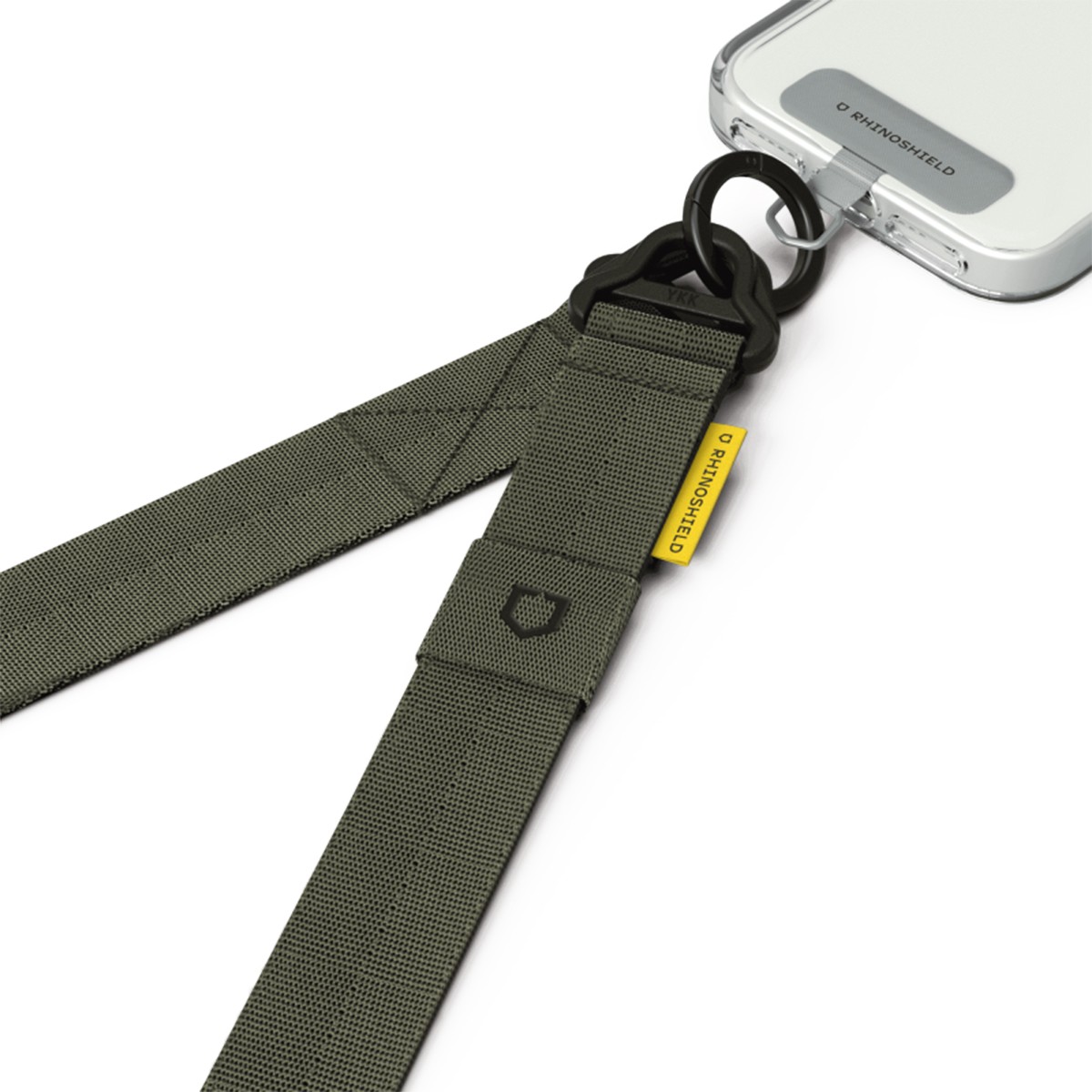 Cordon de capuche Rhinoshield en nylon kaki pour smartphone