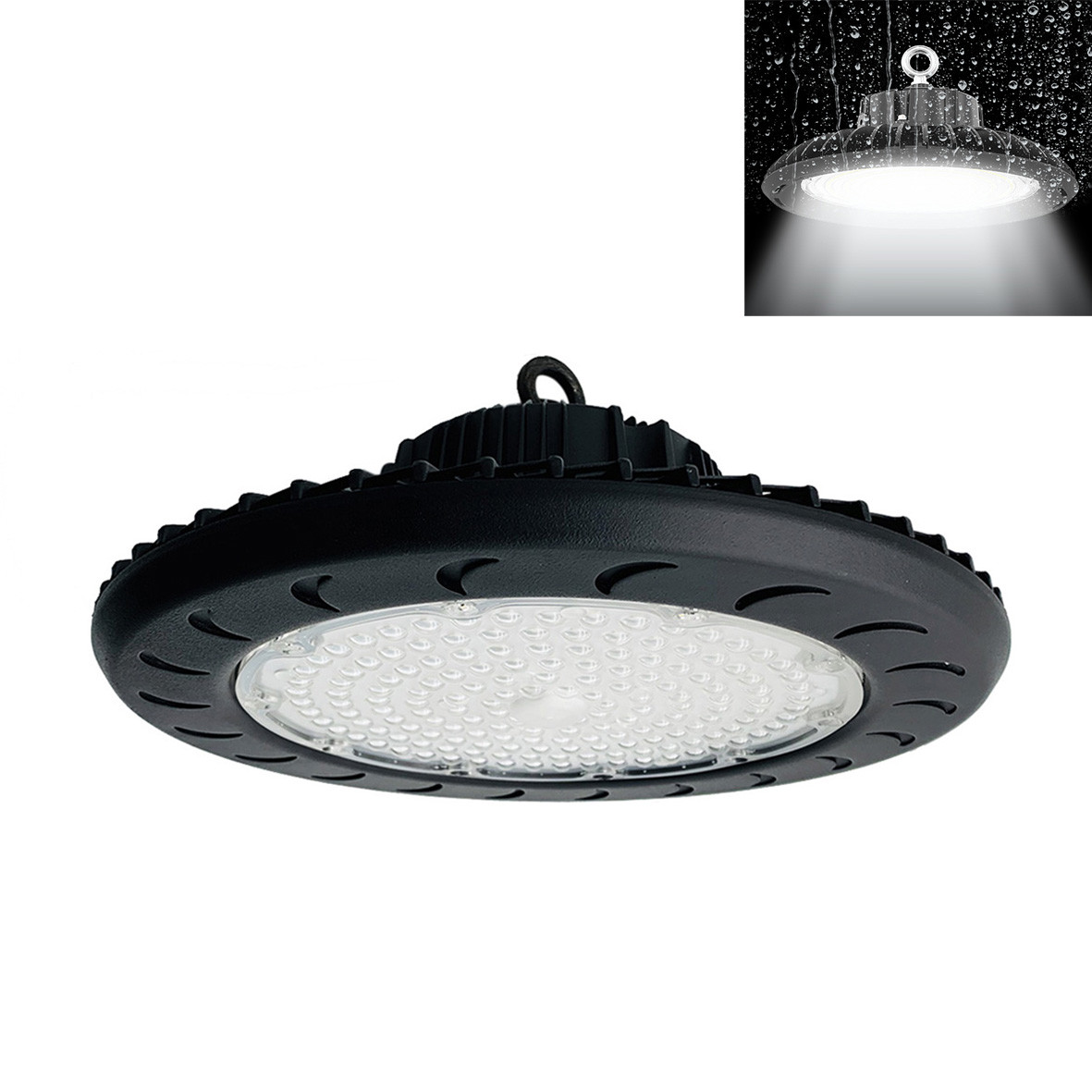 Faro LED UFO 150W Industriale IP65 per Capannoni e Magazzini | 220V