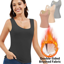 Women's Thermal Vest Double-side Brush Thickened Tank Top Keep Warm Dailywear