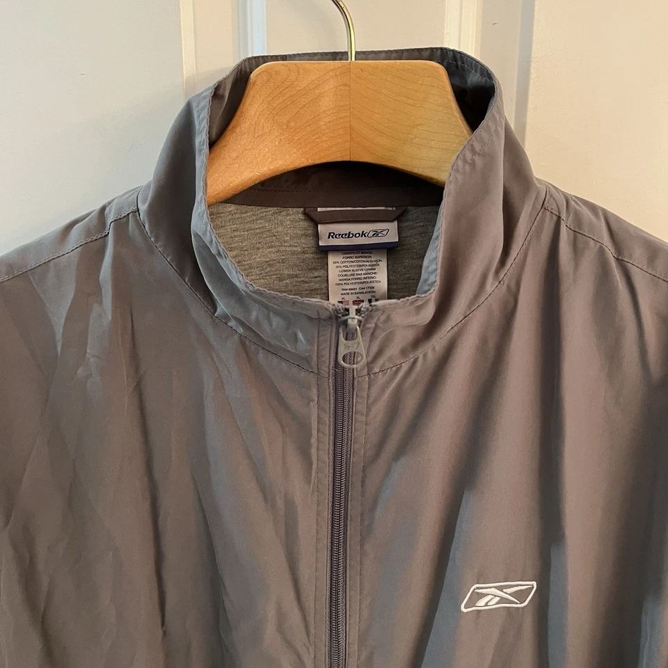 Винтажный Reebok трек костюм мужчин очень большой XL с подкладкой ветровка куртка брюки комплект - Изображение 3 из 4