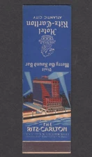 Hotel Ritz-Carlton Atlantic City NJ matchcover