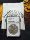 2015  AMERICAN SILVER EAGLE NGC MS70 CLASSIC BROWN LABEL E5-196