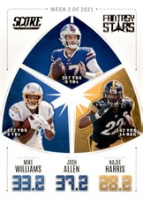 2022 Score #FS3 Mike Williams / Josh Allen / Najee Harris Fantasy Stars