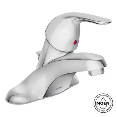 Adler 4 In. Centerset Single Handle Low-Arc Bathroom Faucet in Chrome