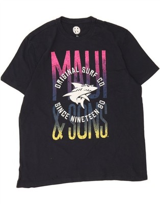 MAUI AND SONS Herren Grafik T-Shirt Oberteil XL Navy Blau YQ01