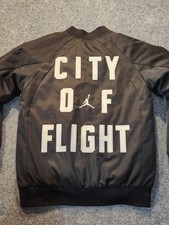 NIKE Air Jordan Jacket Youth Boys Large Black City Of Flight Reversable Bomber