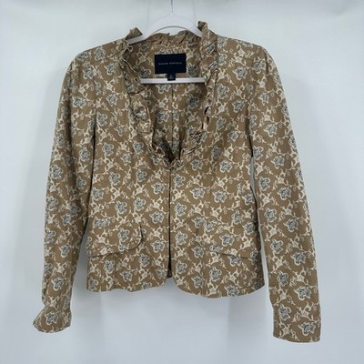 Banana Republic Womens Romantic Cottagecore Jacket Size S Ruffle Floral Feminine