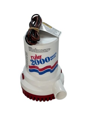 Rule 2000 GPH / 12V Bilge Pump Non-Automatic & Submersible, Model 10 NEW OEM