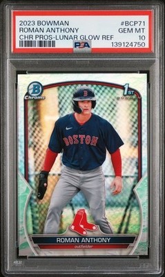 2023 Bowman Chrome Prospects ROMAN ANTHONY Lunar Glow Refractor #BCP71 - PSA 10