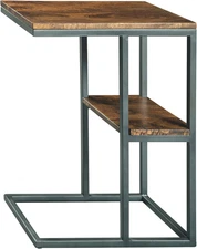 Forestmin Modern Accent Chairside End Table, Brown and Black