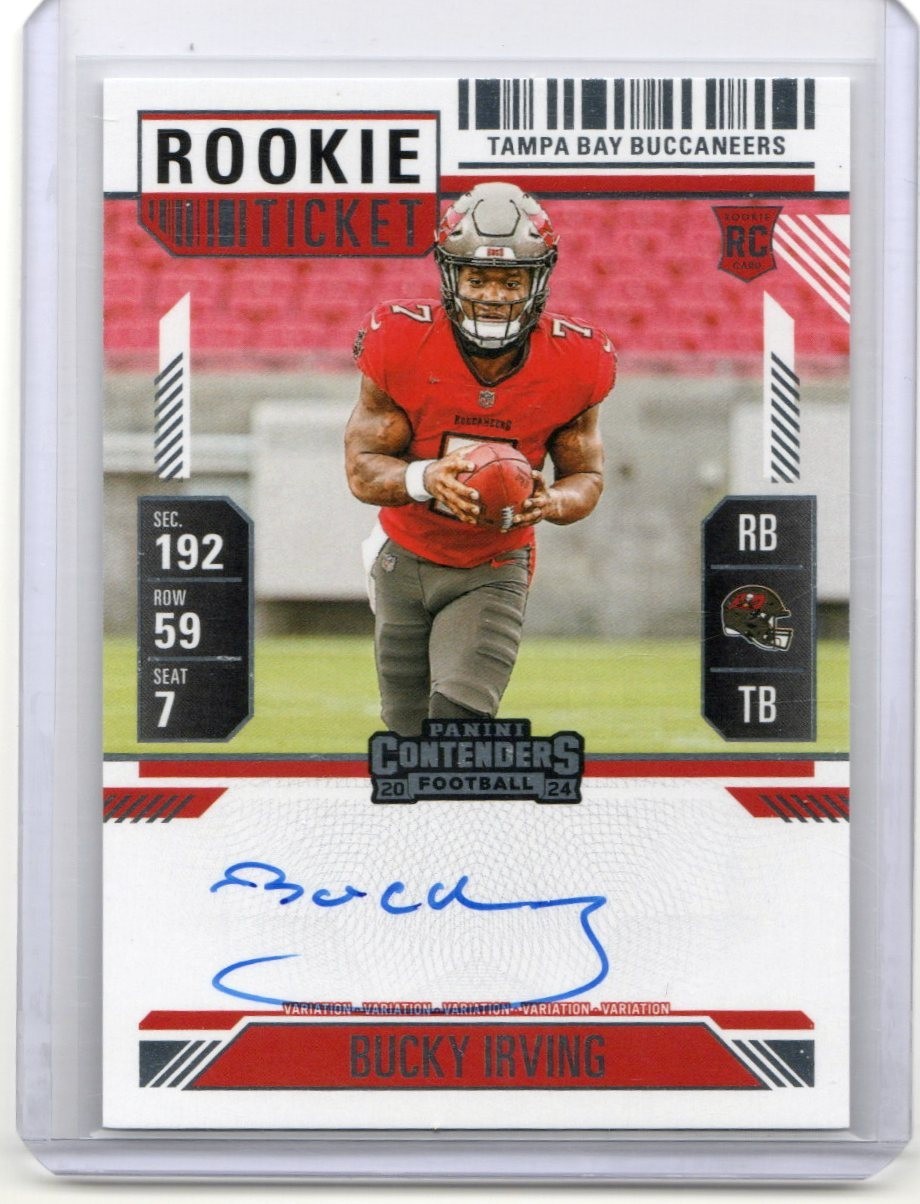Bucky Irving 2024 Panini Contenders Variation On Card Auto Rookie Ticket RPS 122