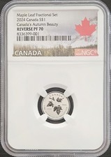 TOP POP 2024 Canada Silver $1 Maple Leaf Fractional Autumn Beauty NGC PF70