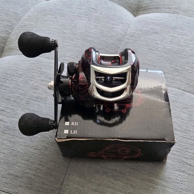 SP150 Low Profile Baitcast Reel 18+1BB 13kg Drag Black/Red w/ Box