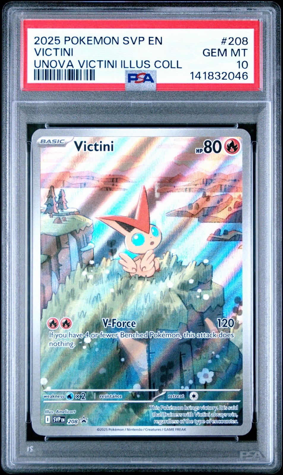 2025 Pokemon Scarlet & Violet Victini Unova Illustration Collection #208 PSA 10