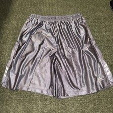 Adidas Silky Shiny Dazzle Basketball Shorts Silver Gray Large 672