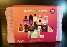 ULTA Beauty Buzzworthy Minis 17 Piece Fragrance  Makeup Pink Mesh Bag kit