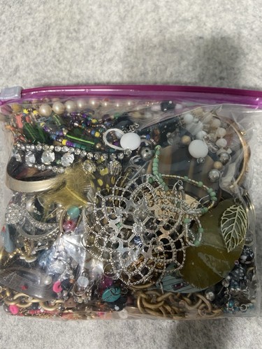 2+LB Mixed jewelry craft Lot 6, Beads CZ Crystals Chains Findings Repair Harvest
