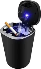 Car Ashtray – Stainless Steel, Smokeless, LED Light
