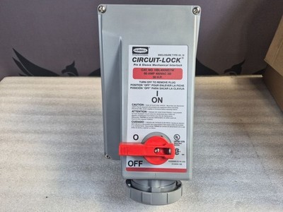 Hubbell HBL460MI7W Circuit-Lock Mechanical Interlock Receptacle 60A 480VAC NEW