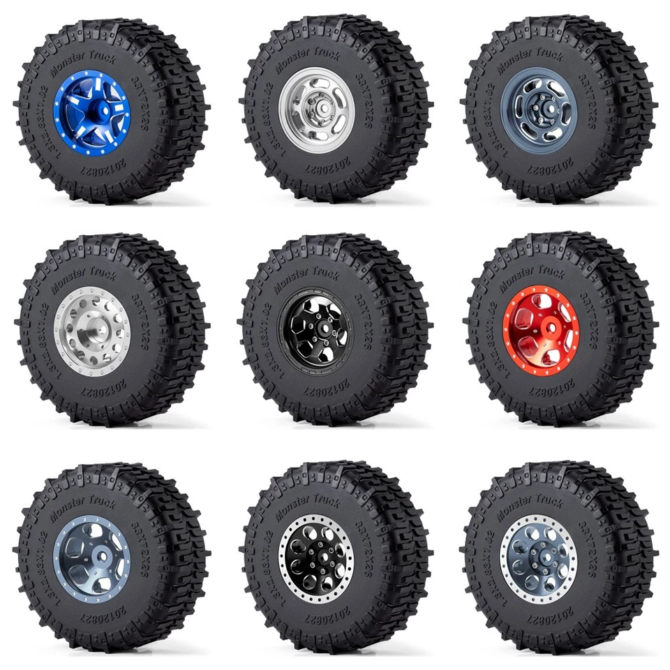 1.3 Tires & Wheel for 1/18 1/24 AX24 FCX18 FCX24 SCX24 TRX4M RC Car,72*25mm