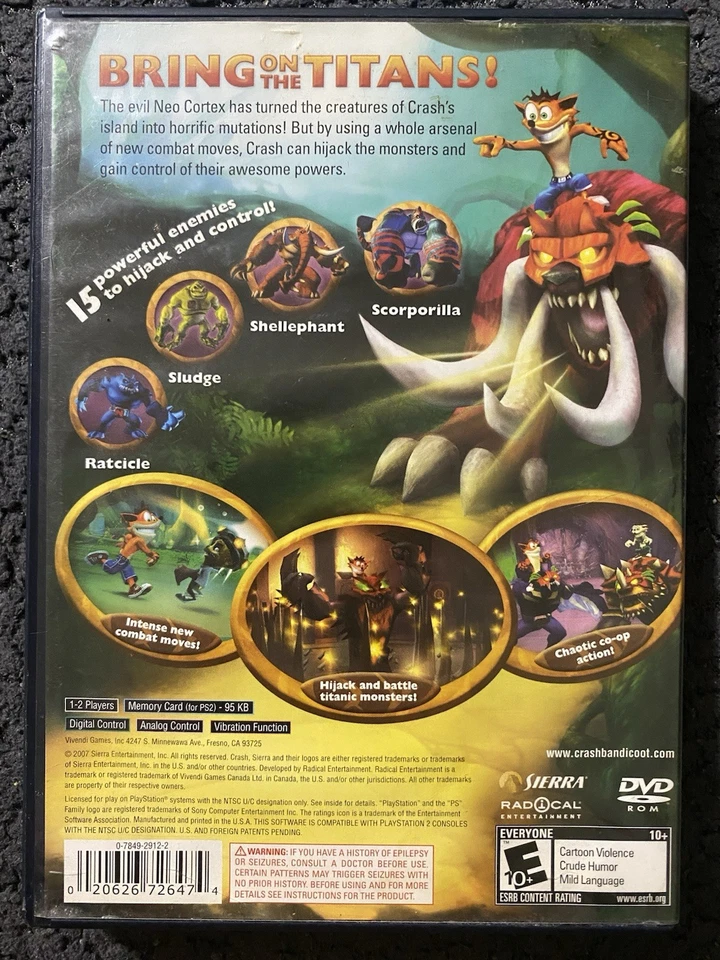 Crash of the Titans Sony PlayStation 2, 2007, sin manual Foto 2 de 3