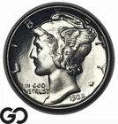 1935 Mercury Dime, Blast White Near Gem BU++ FB, Full Bands