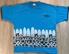Vtg Single Stitch Hobie Surf Crowd All Over Print AOP T-Shirt Made In USA Medium