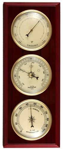YG315 Cherry Finish Dial Traditional Weather Station