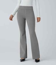 Halara Mid Rise Back Side Pocket Slight Flare Work Pants Black Size Small