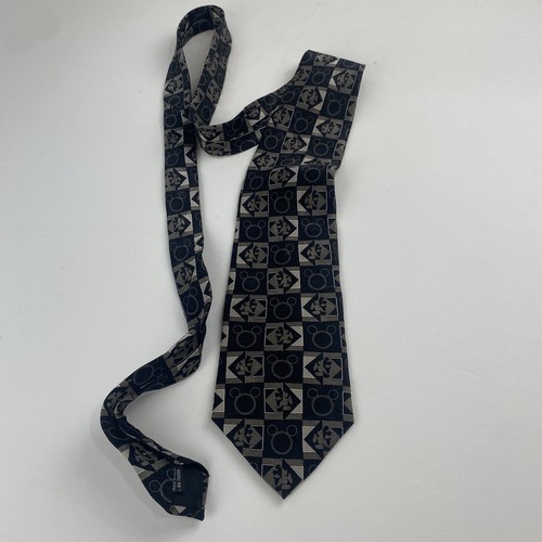 Mickey Mouse Silhouette Silk Tie Disney Mickey & Co. Black gray silver pattern - Picture 8 of 15