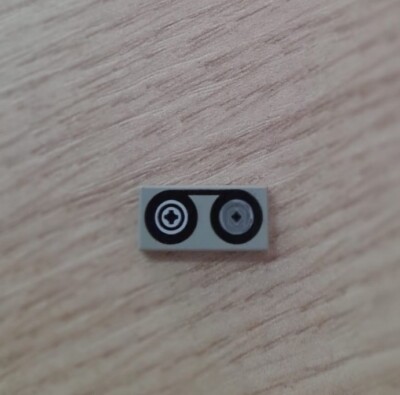 Lego 3069bp02 alte graue Fliese 1 x 2 mit Bandrollen Muster
