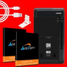 2 x 1950mAh Battery Home Charger Cable f Alcatel Lively Jitterbug Flip 2 4053S