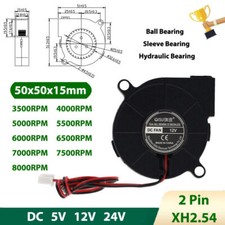 5015 DC Radial Turbo Blower Fan Mini Brushless Cooling Fan 5/12/24V 3500-8000RPM