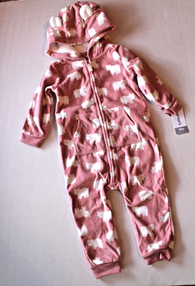 Carter's bear sales fleece jumpsuit