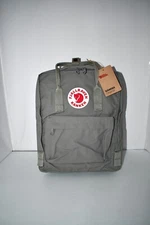 Fjallraven Patch Logo Kanken Water-Resistant Cotton Conv Backpack in Fog #23510