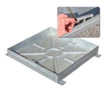 BLOCK PAVING MANHOLE COVER  600X450X80MM ALL METAL FRAME,  LIFTING HANDLES