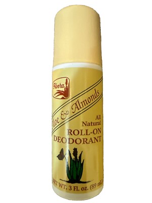 (Pack Of 3) Alvera All Natural Roll-On Deodorant Aloe & Almonds 3 fl Ounce