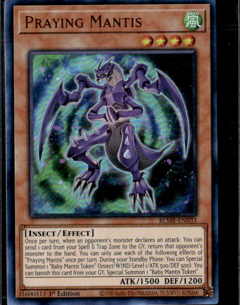 Yugioh Praying Mantis BLMR-EN033 1st Edition Ultra Rare Monstrous