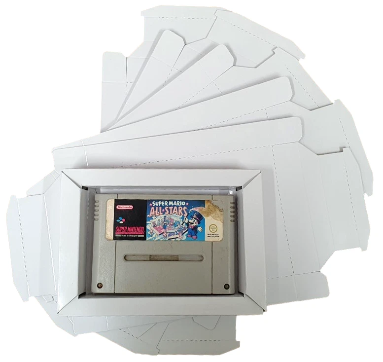 5 x SNES Super Nintendo Game Tray Inserts Glossy White Replacement Insert - Image 2 of 2