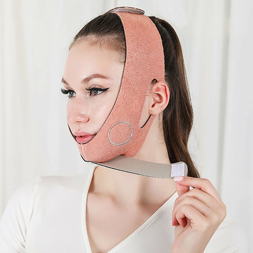 V-line Face Chin Cheek Lift Up Slim Mask Anti Wrinkle Belt Slimming Strap Band - Image 2 of 4